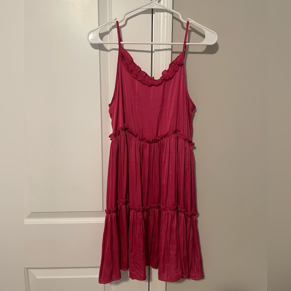 Large pink mini dress